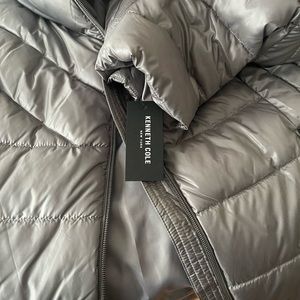 Women's gray hooded Kenneth Cole puffer jacket